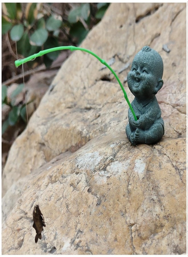 livelyfish Mini Fishing Boy Statue Fisherman Figurine for Fairy Garden Aquarium Pond Bonsai Fish Tank Accessories Decoration, A - Image 1